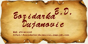 Božidarka Dujanović vizit kartica